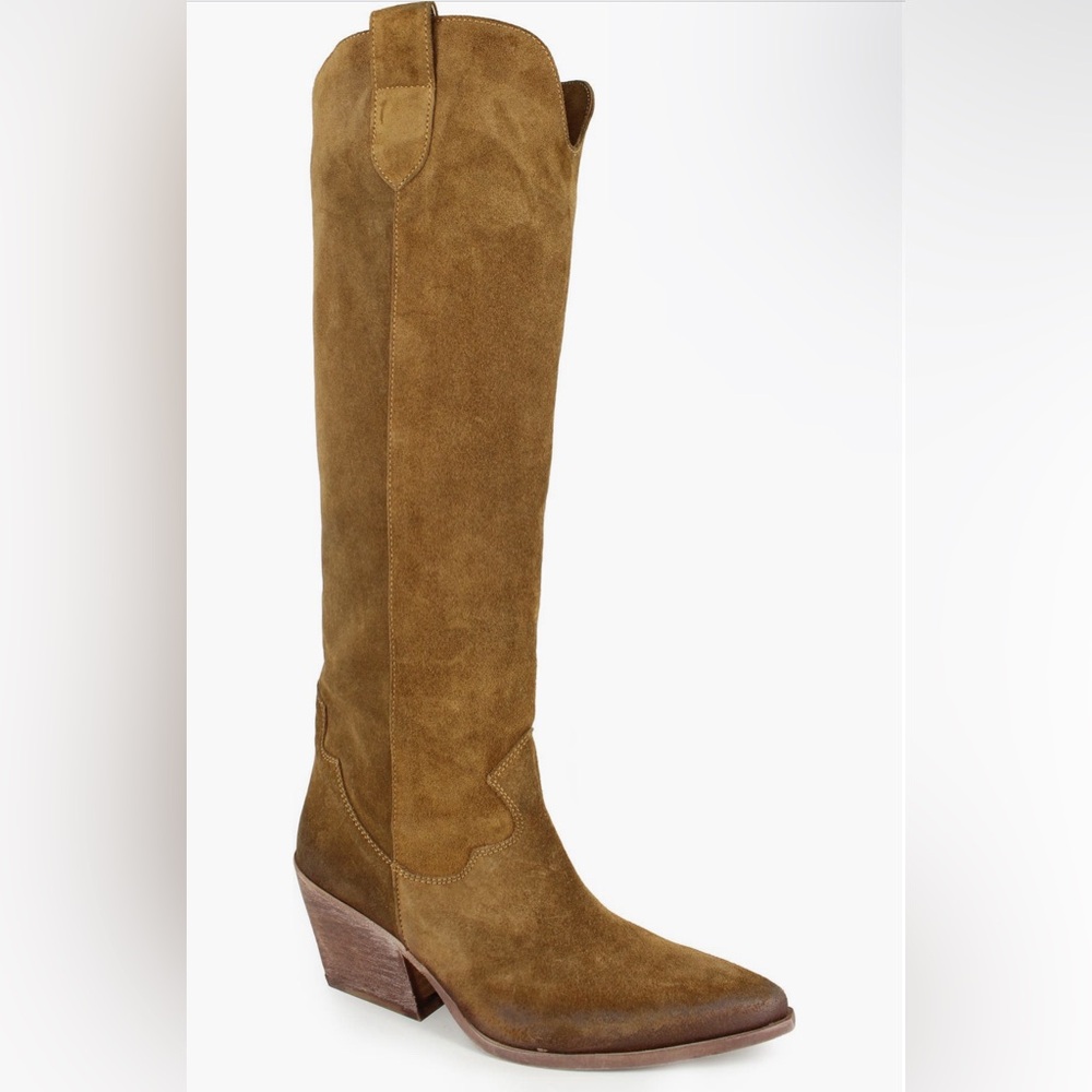 Tan Suede Heeled Boots